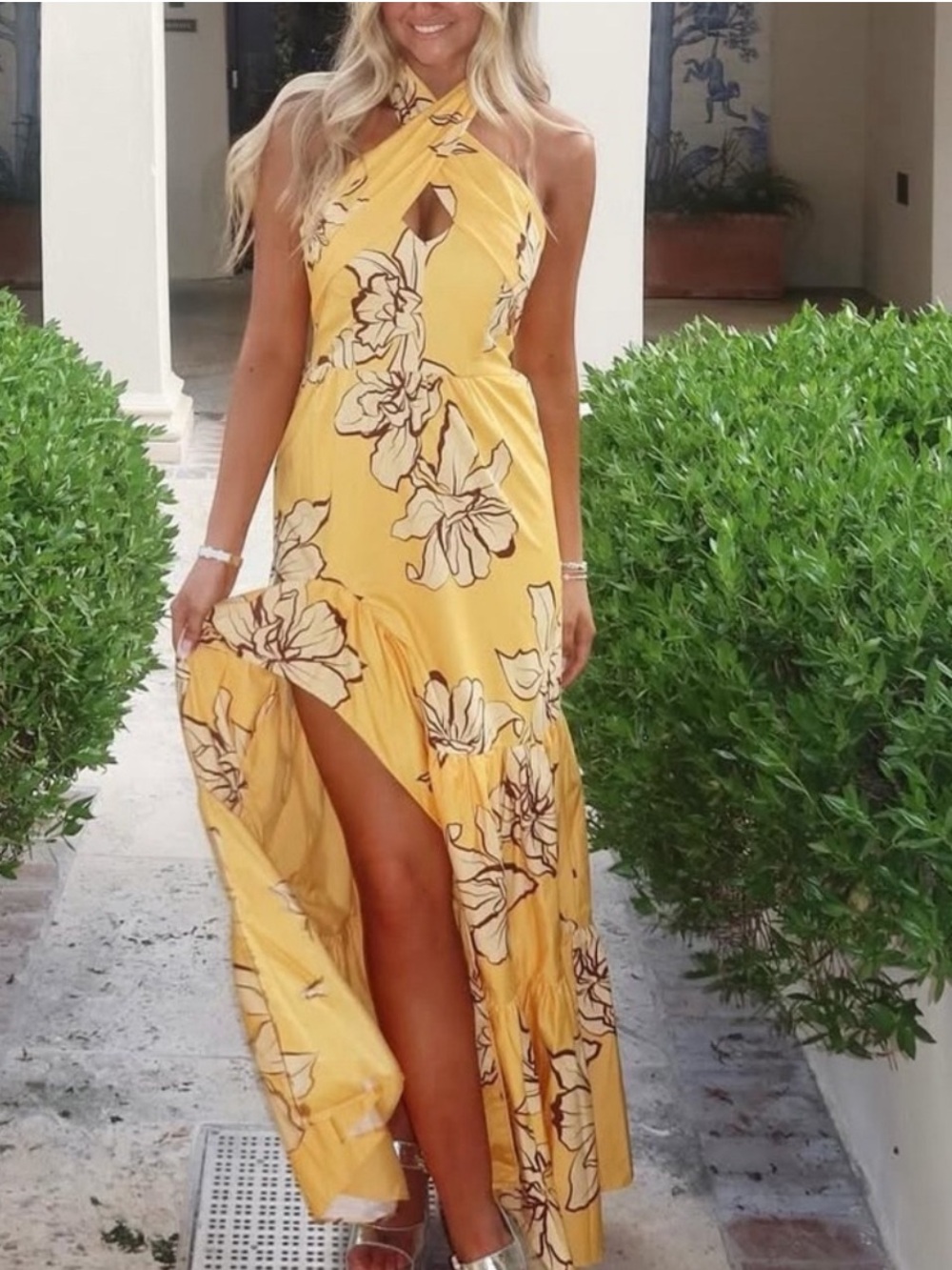 Hutch Yellow Floral Maxi Dress